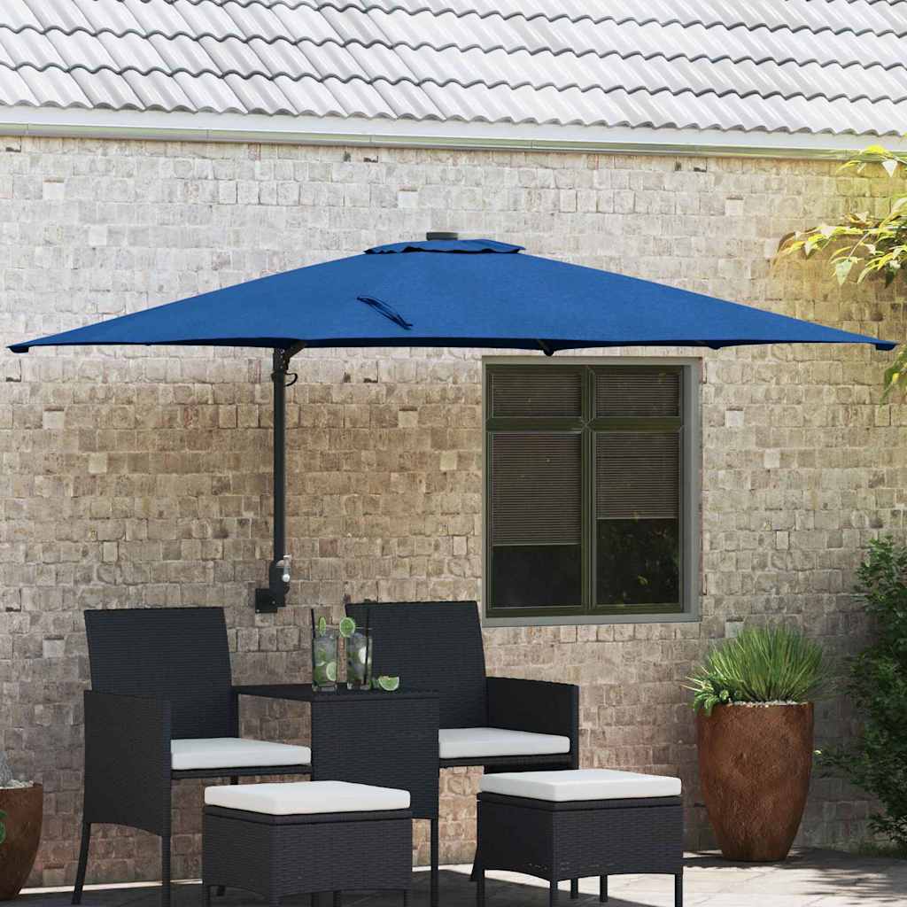 vidaXL Garten-Sonnenschirm Azurblau 248 x 248 x 148 cm