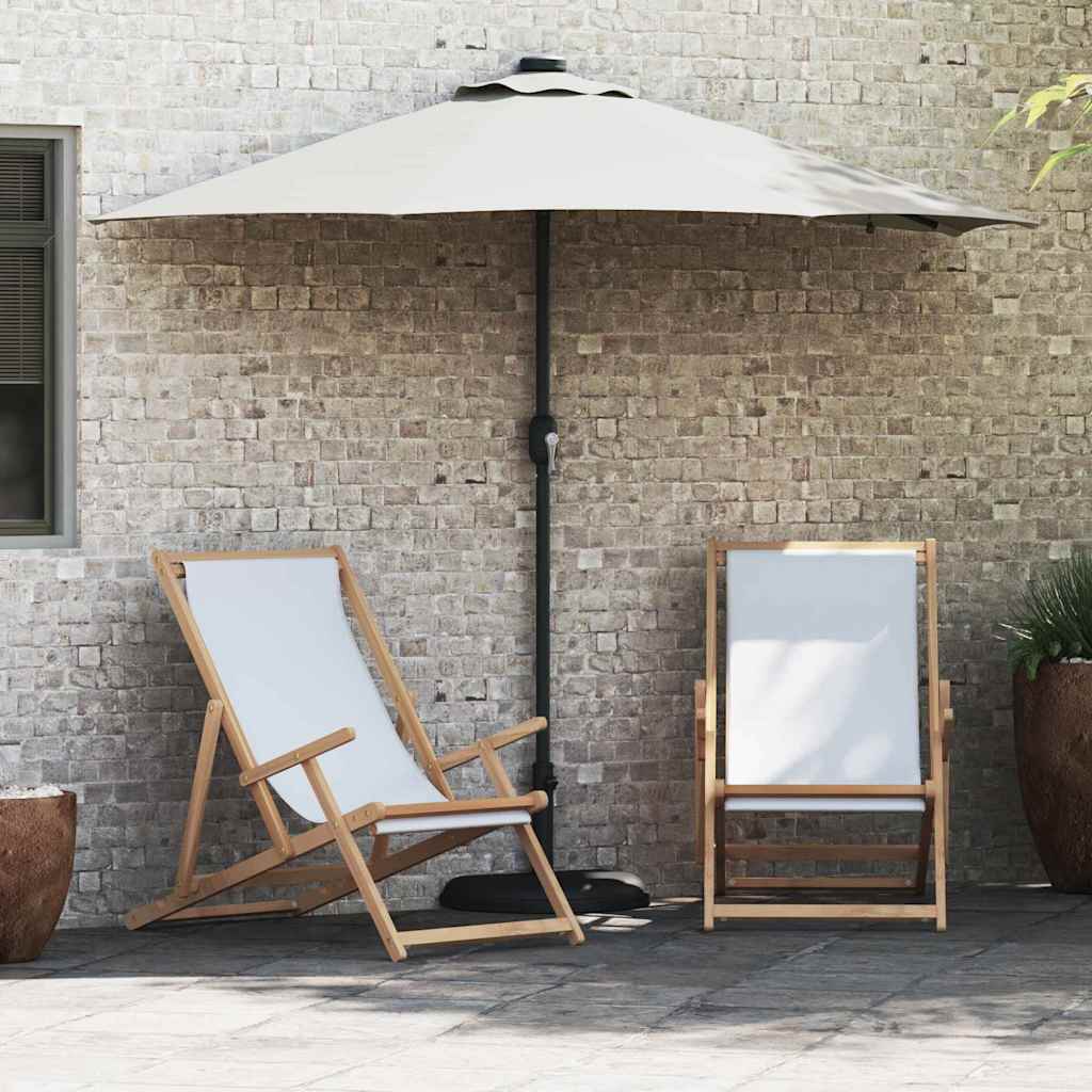 vidaXL Garten-Sonnenschirm Sand 248 x 248 x 148 cm Polyester und Stahl