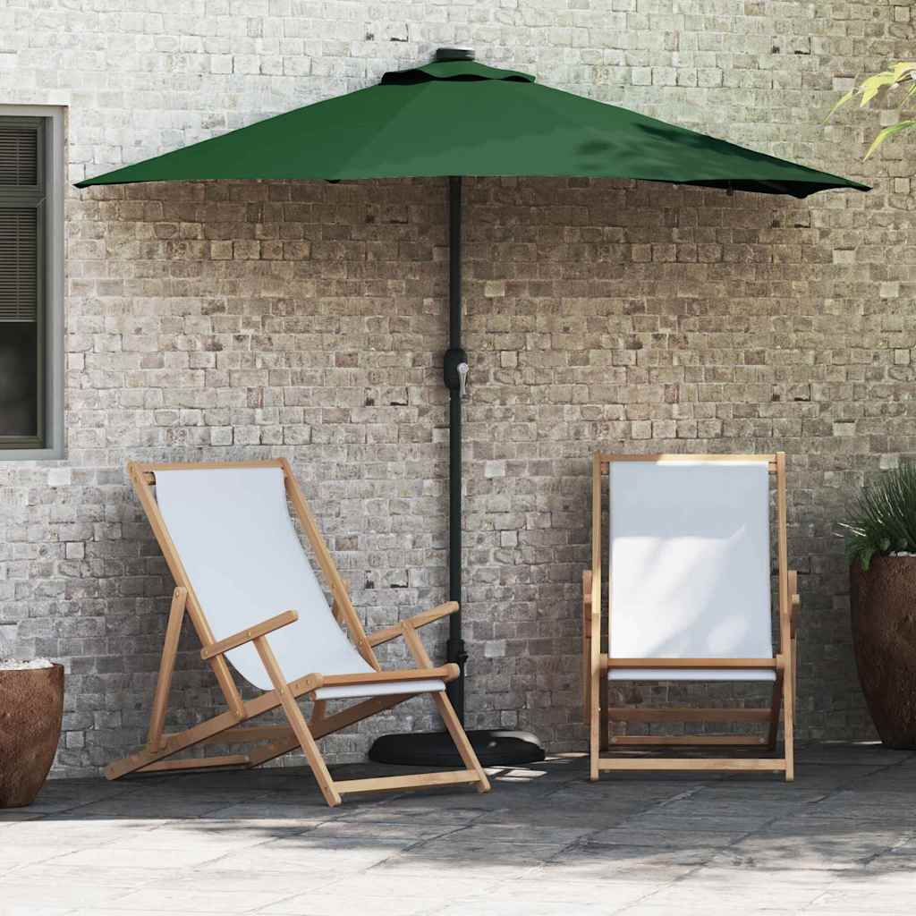 vidaXL Garten-Sonnenschirm Grün 248 x 248 x 148 cm Polyester und Stahl