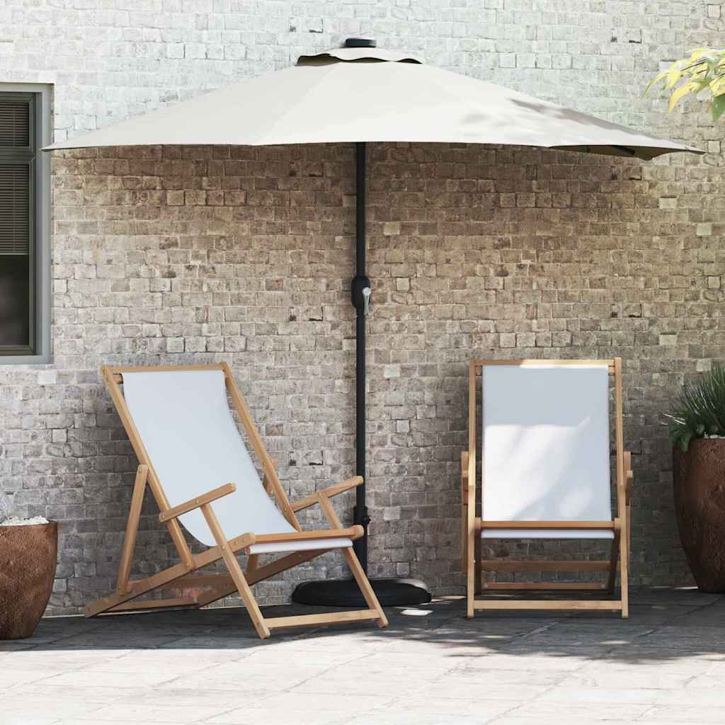 vidaXL Garten-Sonnenschirm Sand 248 x 248 x 148 cm Polyester und Stahl