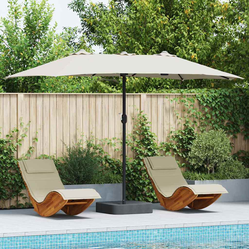 vidaXL Garten-Sonnenschirm Sand 248 x 248 x 148 cm Polyester und Stahl