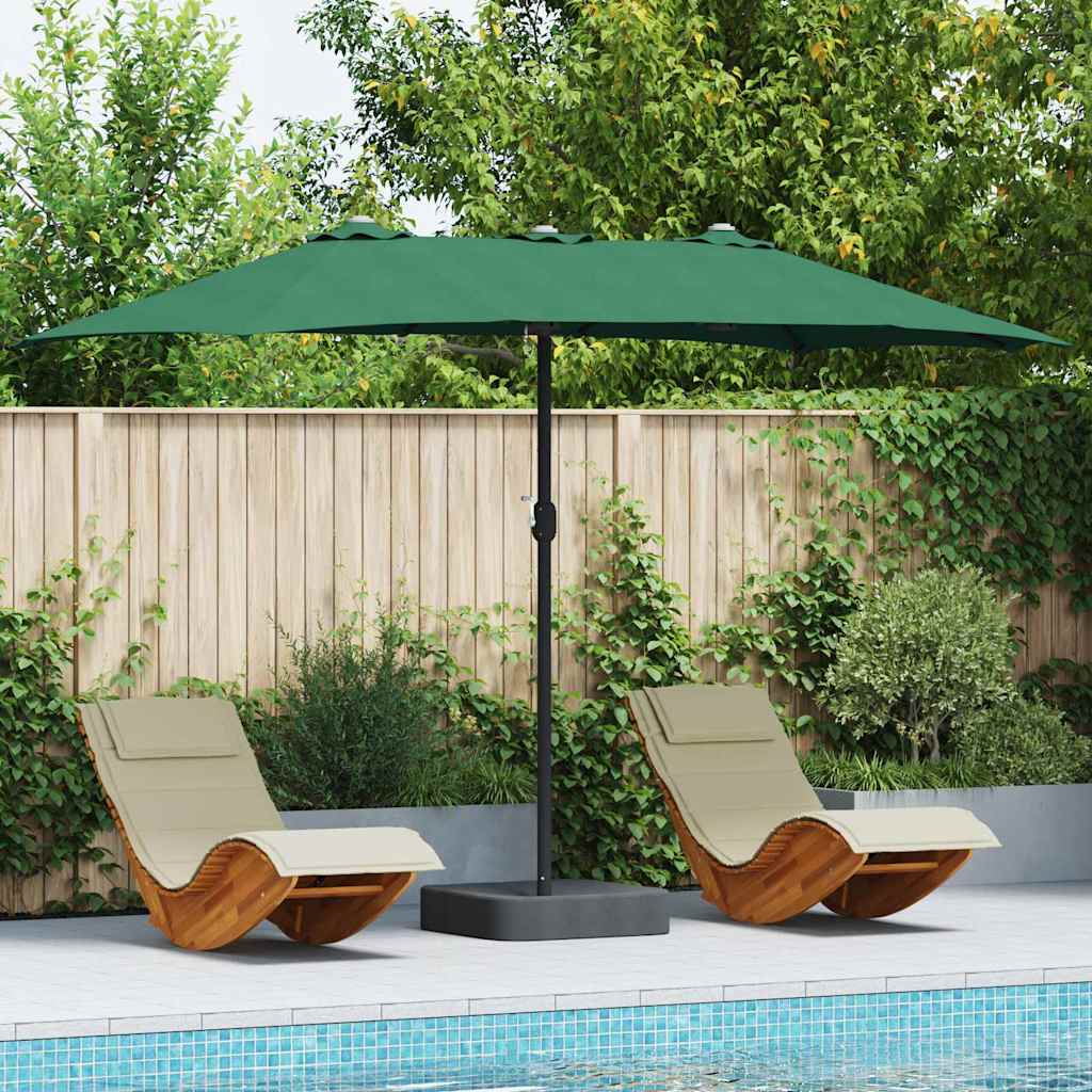 vidaXL Garten-Sonnenschirm Grün 248 x 248 x 148 cm Polyester und Stahl