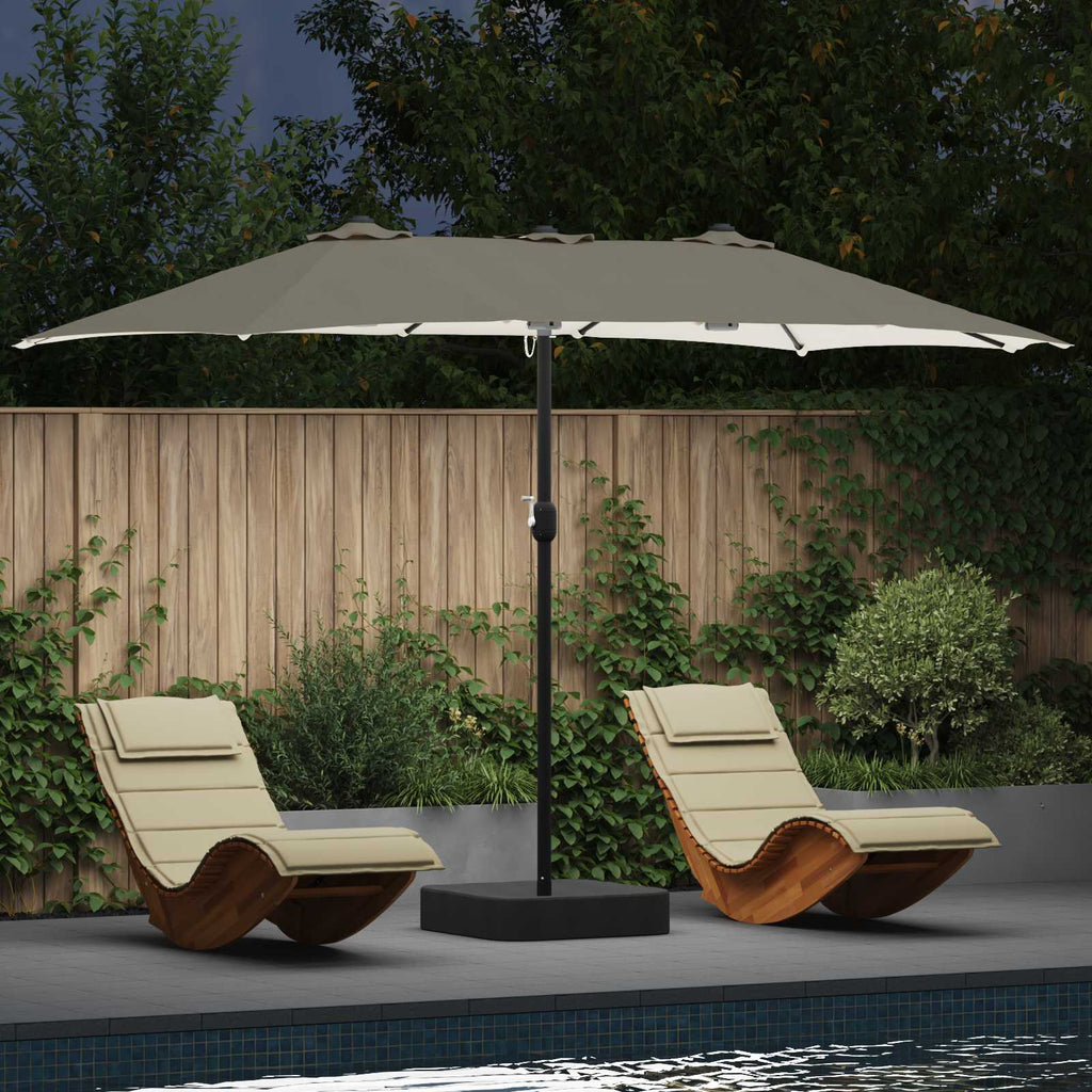vidaXL Garten-Sonnenschirm Sand und Anthrazit 385 x 209 x 244 cm