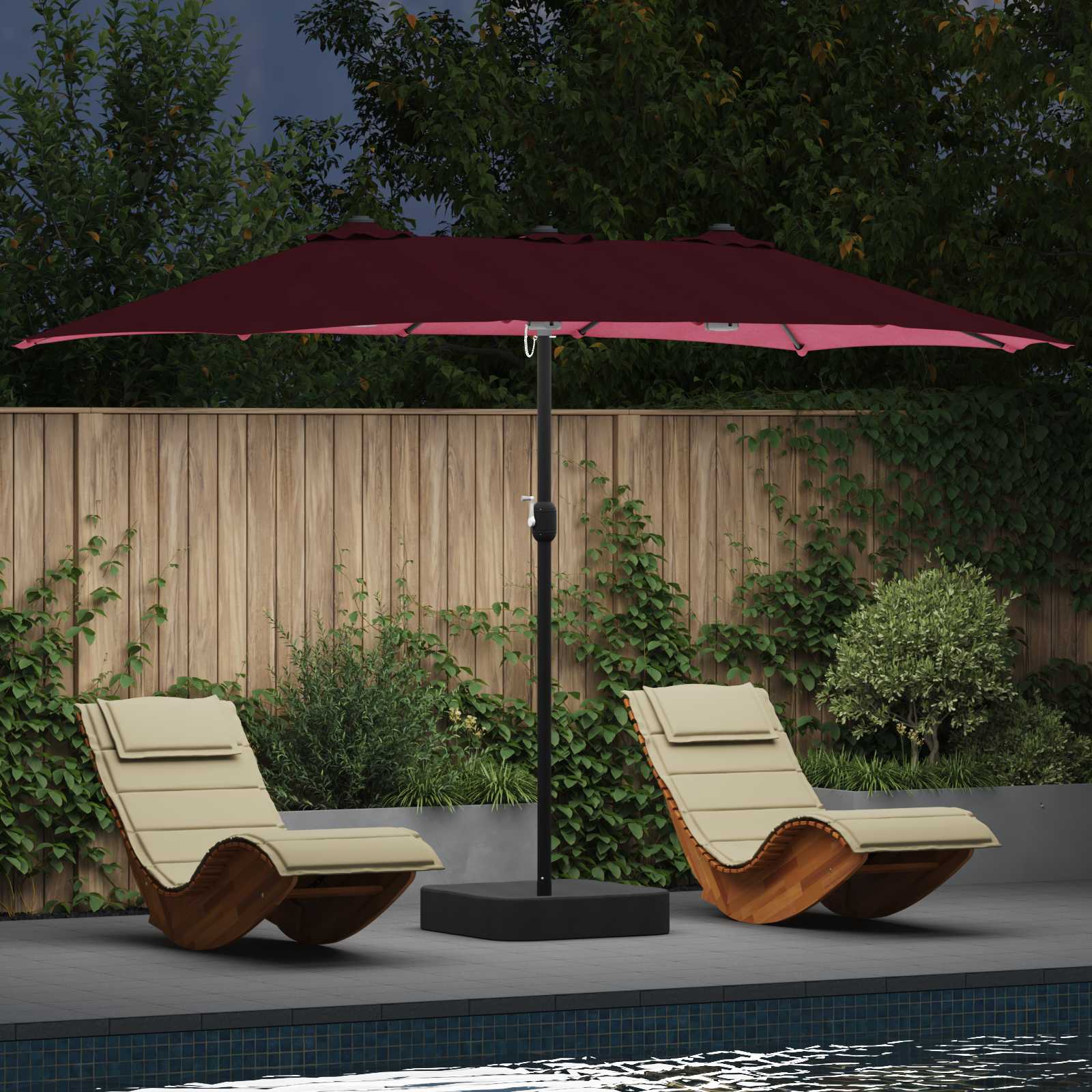 vidaXL Garten-Sonnenschirm Grün 385 x 209 x 244 cm Polyester