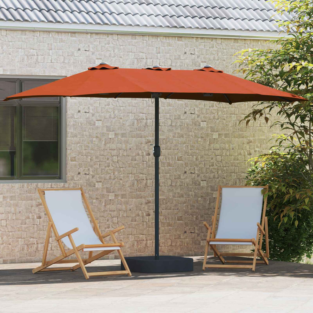 vidaXL Garten-Sonnenschirm Terrakotta 385 x 209 x 244 cm Polyester
