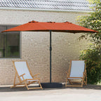 vidaXL Garten-Sonnenschirm Terrakotta 385 x 209 x 244 cm Polyester