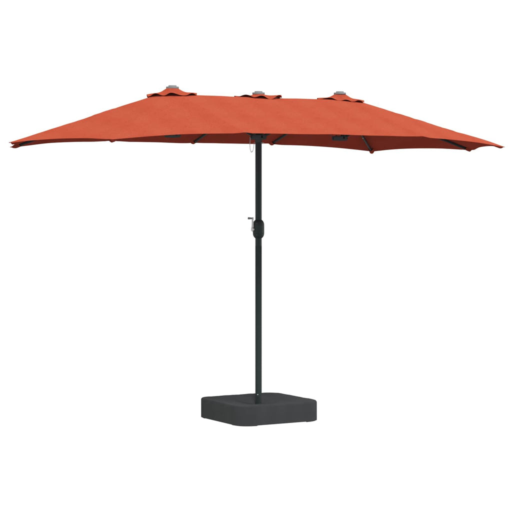 vidaXL Garten-Sonnenschirm Terrakotta 385 x 209 x 244 cm Polyester