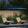 vidaXL Garten-Sonnenschirm Azurblau 385 x 209 x 244 cm Polyester