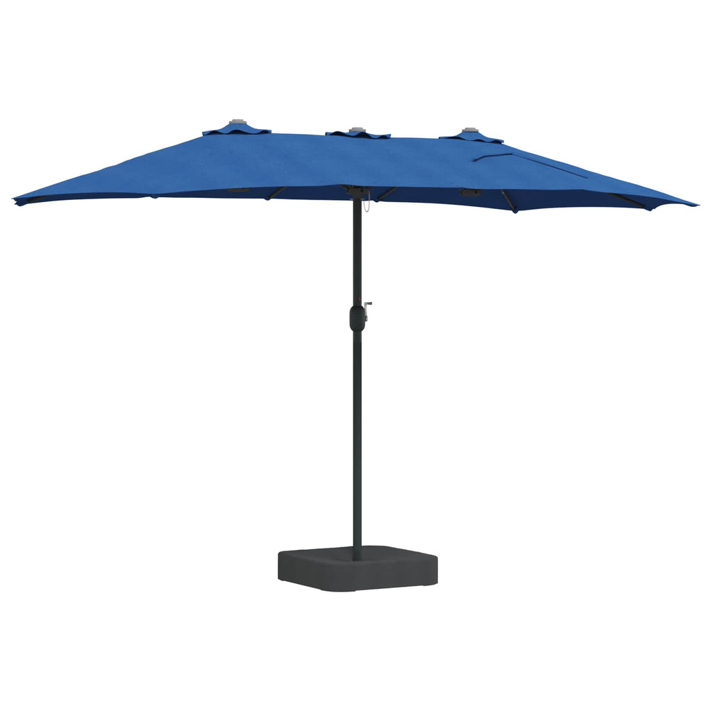 vidaXL Garten-Sonnenschirm Azurblau 385 x 209 x 244 cm Polyester