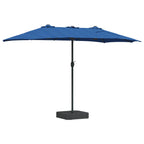vidaXL Garten-Sonnenschirm Azurblau 385 x 209 x 244 cm Polyester