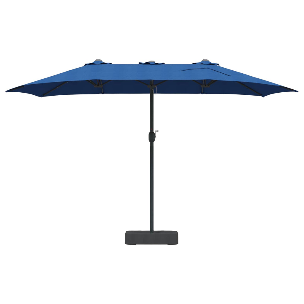 vidaXL Garten-Sonnenschirm Azurblau 385 x 209 x 244 cm Polyester