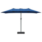 vidaXL Garten-Sonnenschirm Azurblau 385 x 209 x 244 cm Polyester