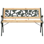 vidaXL Gartenbank mit Kissen Braun 116 x 54 x 73 cm Holz