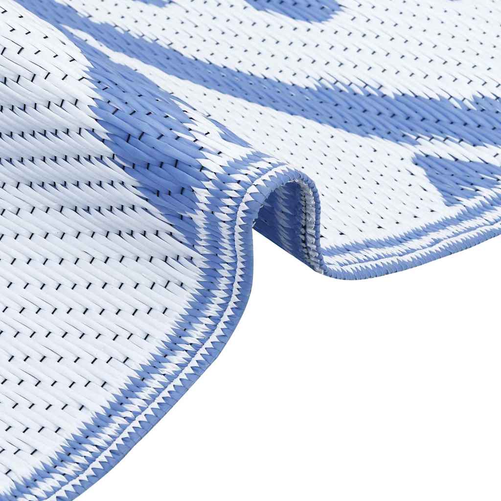 vidaXL Outdoor-Teppich Floral ARAKIL Babyblau und Weiß 400 x 300 cm