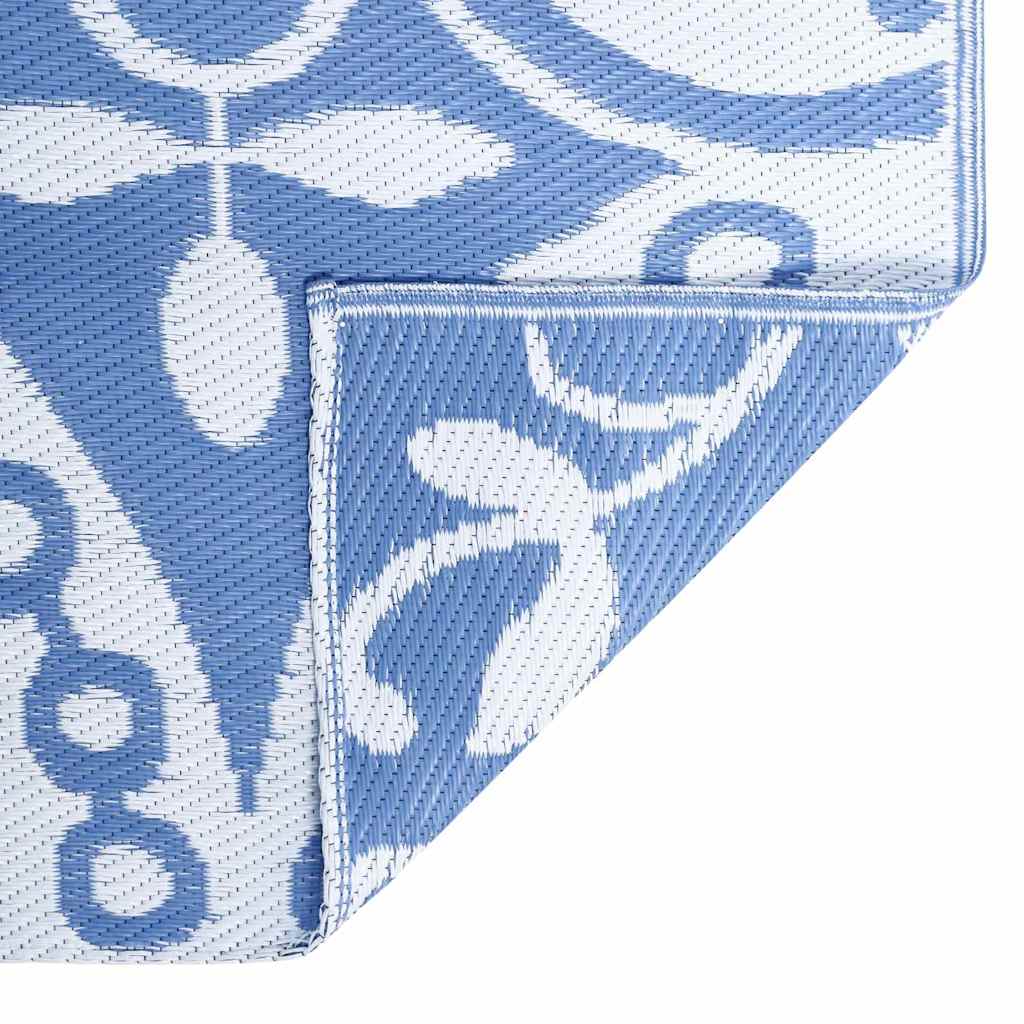 vidaXL Outdoor-Teppich Floral ARAKIL Babyblau und Weiß 400 x 300 cm