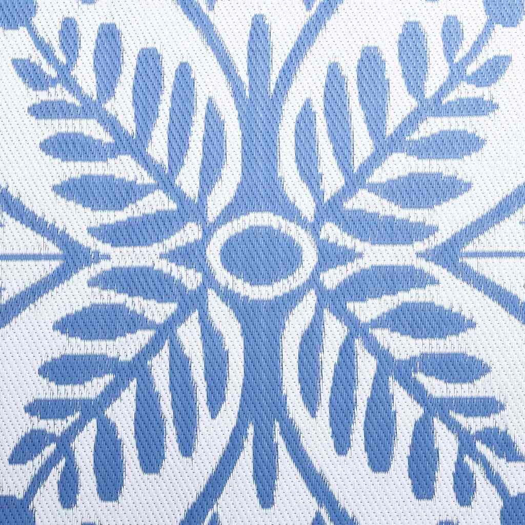vidaXL Outdoor-Teppich Floral ARAKIL Babyblau und Weiß 400 x 300 cm