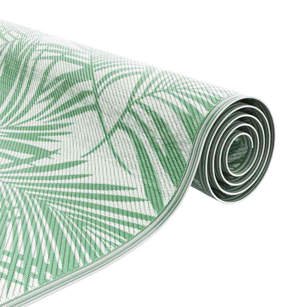 vidaXL Outdoor-Teppich Blatt ARAKIL Grün und Weiß 400 x 300 cm