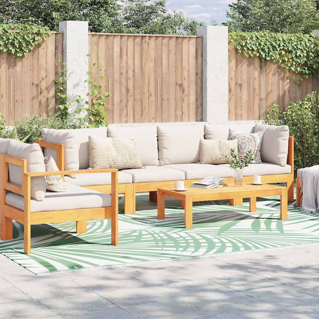 vidaXL Outdoor-Teppich Blatt ARAKIL Grün und Weiß 400 x 300 cm