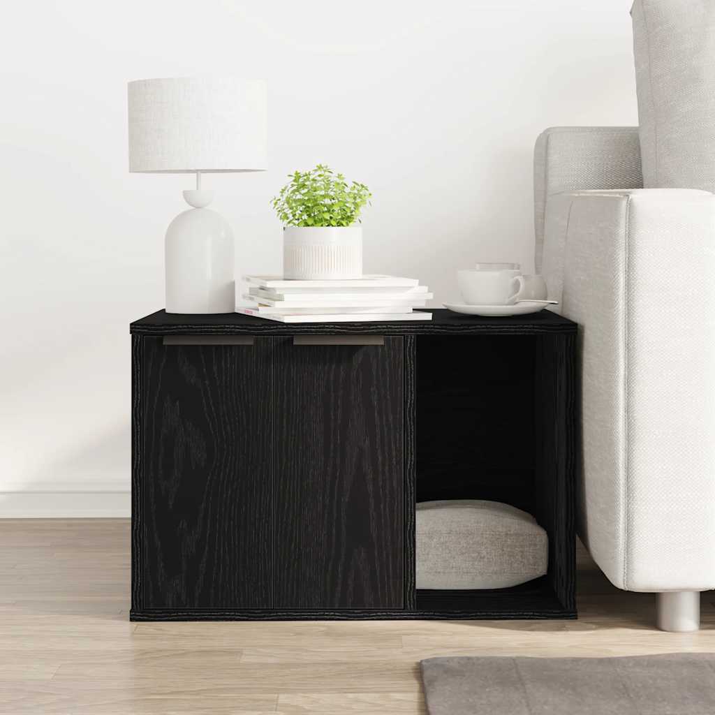 vidaXL Katzentoilettengehäuse Schwarze Eiche 60 x 40 x 40 cm Holzwerkstoff