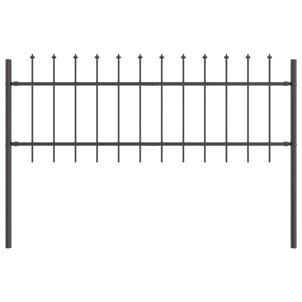 vidaXL Gartenzaun 2 pcs Grau 3,4 x 0,6 m Pulverbeschichteter Stahl
