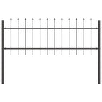 vidaXL Gartenzaun 2 pcs Grau 3,4 x 0,6 m Pulverbeschichteter Stahl