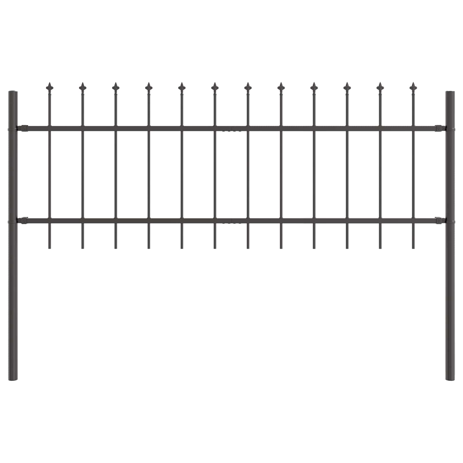 vidaXL Gartenzaun 2 pcs Grau 3,4 x 0,6 m Pulverbeschichteter Stahl