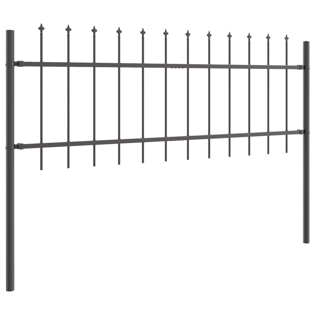 vidaXL Gartenzaun 2 pcs Grau 3,4 x 0,6 m Pulverbeschichteter Stahl