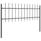 vidaXL Gartenzaun 2 pcs Grau 3,4 x 0,6 m Pulverbeschichteter Stahl
