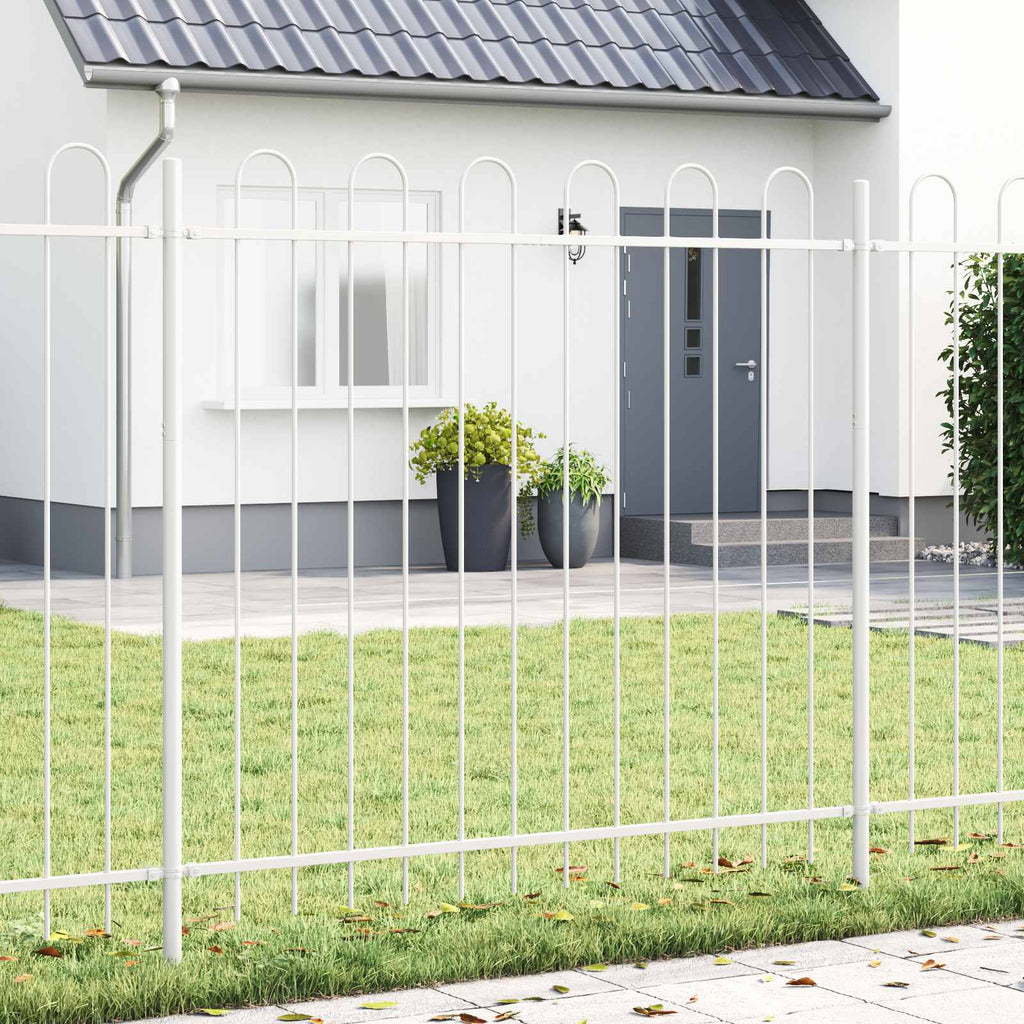 vidaXL Gartenzaun 3 pcs Grau 5,1 x 0,6 m Pulverbeschichteter Stahl