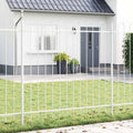vidaXL Gartenzaun 3 pcs Grau 5,1 x 0,6 m Pulverbeschichteter Stahl