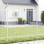 vidaXL Gartenzaun 3 pcs Grau 5,1 x 0,6 m Pulverbeschichteter Stahl