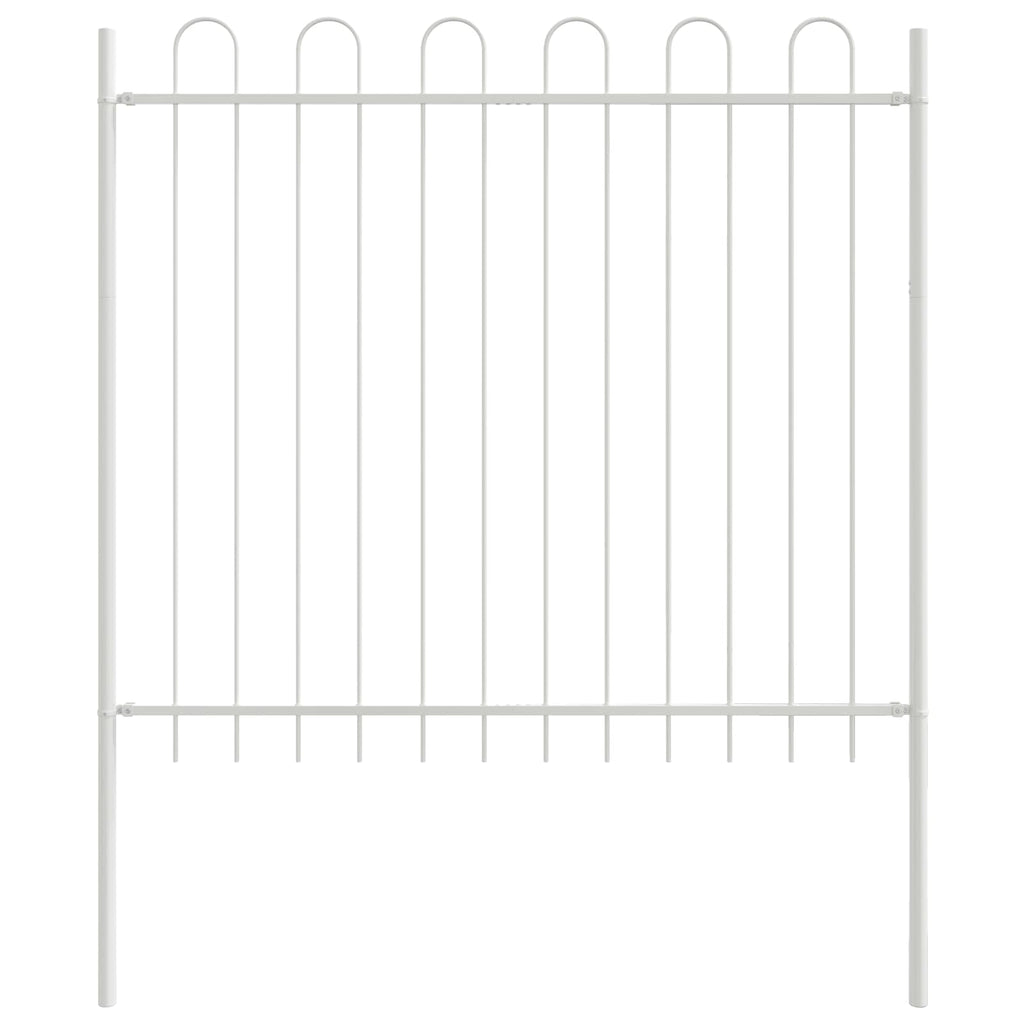 vidaXL Gartenzaun 3 pcs Grau 5,1 x 0,6 m Pulverbeschichteter Stahl