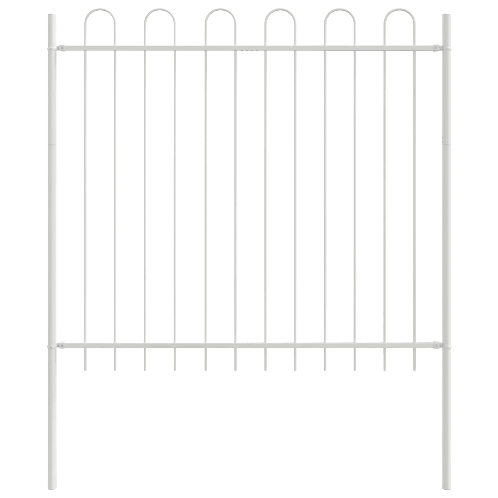 vidaXL Gartenzaun 3 pcs Grau 5,1 x 0,6 m Pulverbeschichteter Stahl