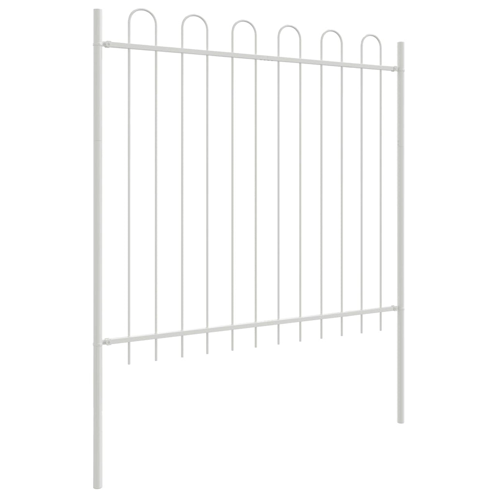 vidaXL Gartenzaun 3 pcs Grau 5,1 x 0,6 m Pulverbeschichteter Stahl