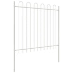 vidaXL Gartenzaun 3 pcs Grau 5,1 x 0,6 m Pulverbeschichteter Stahl