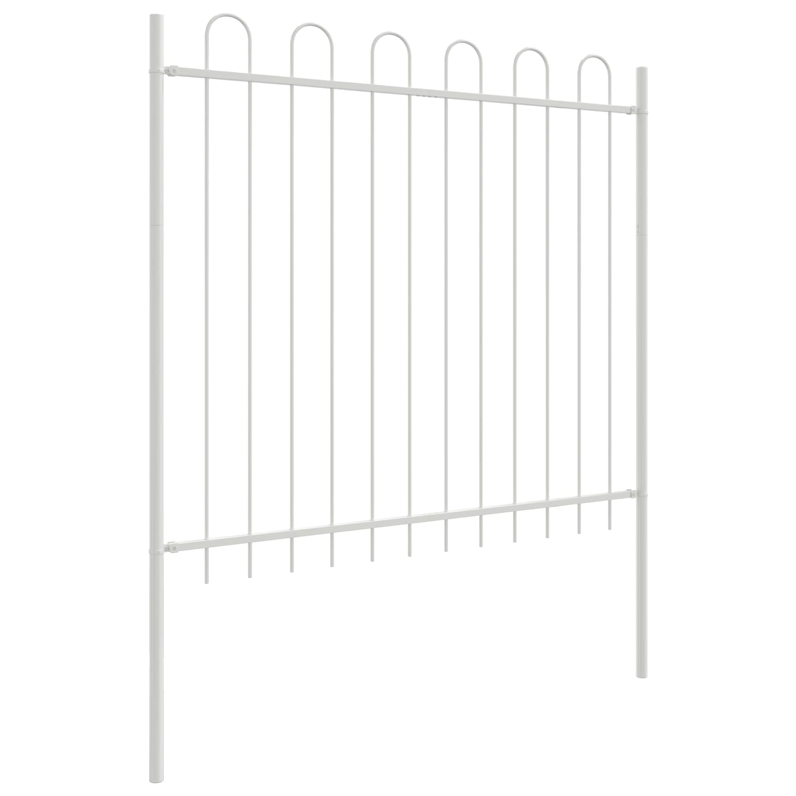 vidaXL Gartenzaun 4 pcs Grau 6,8 x 0,6 m Pulverbeschichteter Stahl