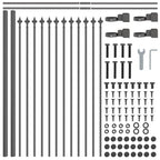 vidaXL Gartenzaun 5 pcs Grau 8,5 x 0,6 m Pulverbeschichteter Stahl
