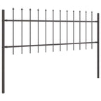 vidaXL Gartenzaun 7 pcs Grau 11,9 x 0,6 m Pulverbeschichteter Stahl