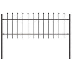 vidaXL Gartenzaun 7 pcs Grau 11,9 x 0,6 m Pulverbeschichteter Stahl