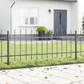 vidaXL Gartenzaun 8 pcs Grau 13,6 x 0,6 m Pulverbeschichteter Stahl