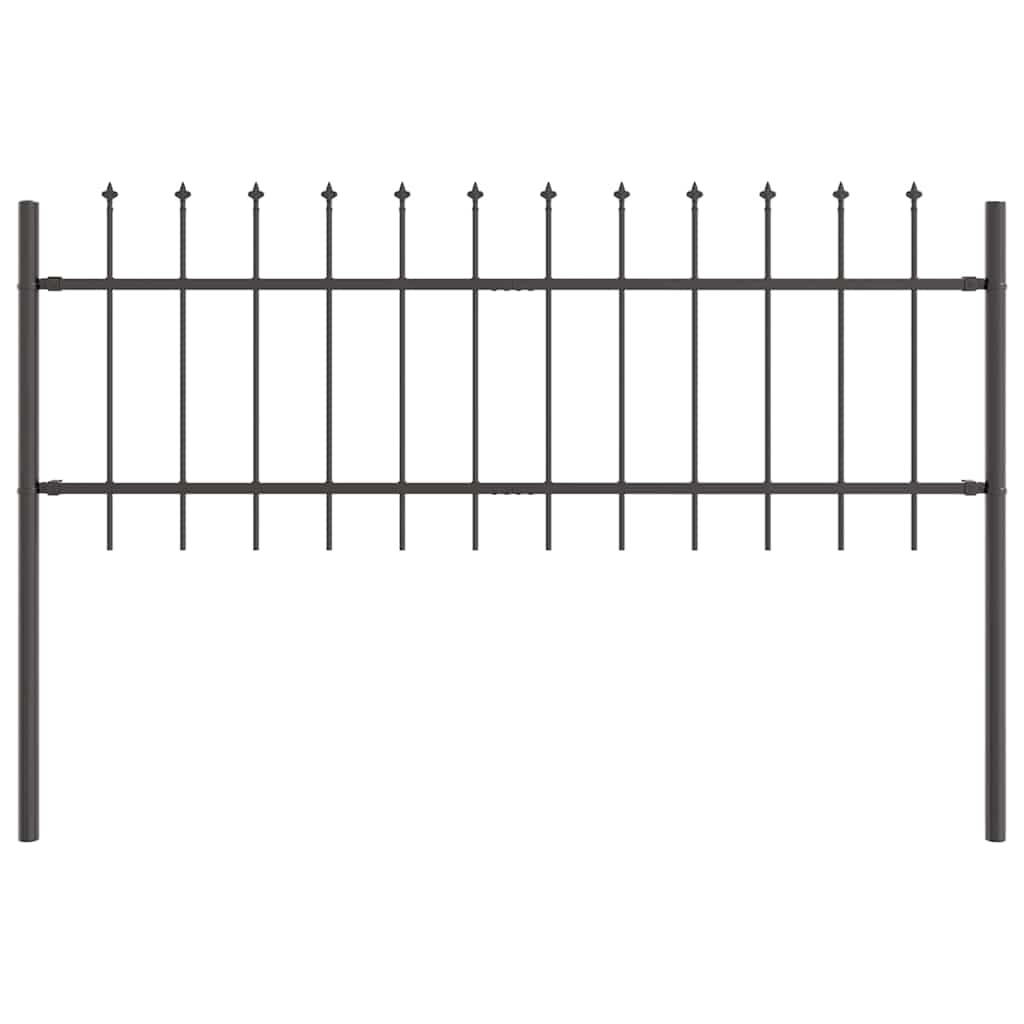 vidaXL Gartenzaun 8 pcs Grau 13,6 x 0,6 m Pulverbeschichteter Stahl