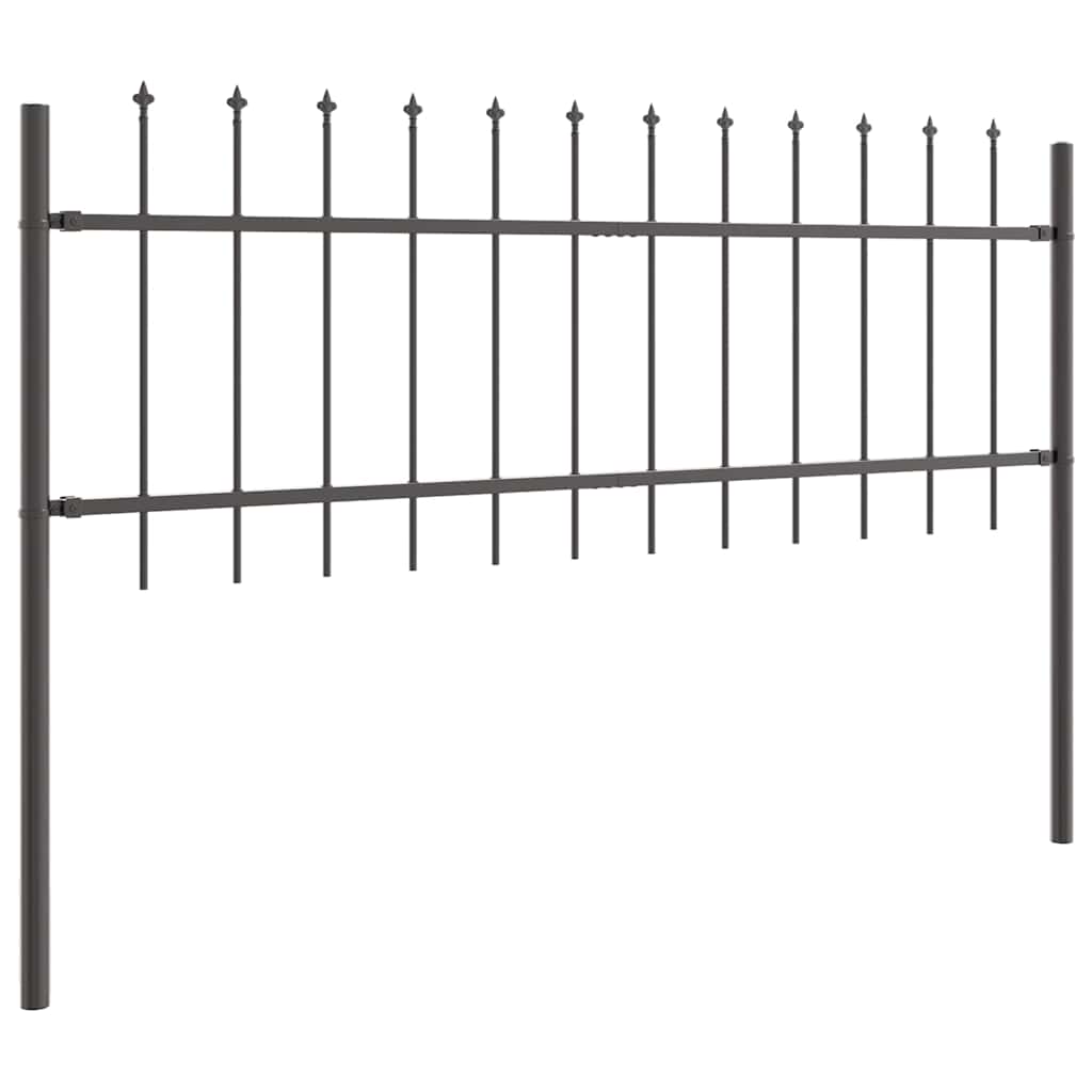 vidaXL Gartenzaun 9 pcs Grau 15,3 x 0,6 m Pulverbeschichteter Stahl