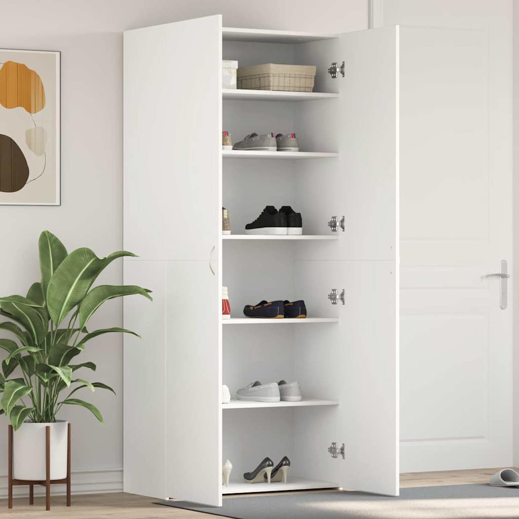 vidaXL Schuhschrank mit Regal Weiß 80 x 35,5 x 180 cm Holzwerkstoff
