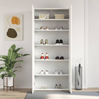 vidaXL Schuhschrank mit Regal Weiß 80 x 35,5 x 180 cm Holzwerkstoff