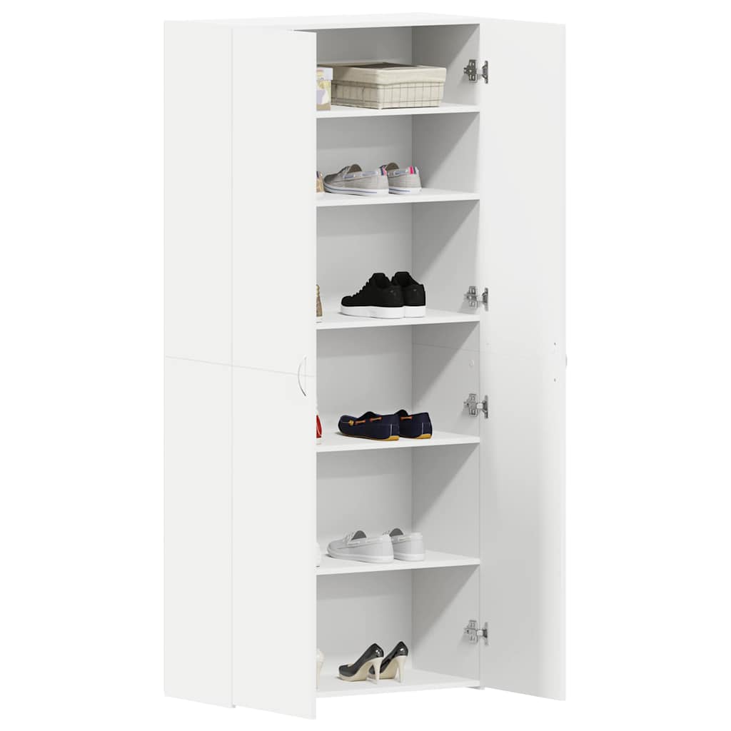 vidaXL Schuhschrank mit Regal Weiß 80 x 35,5 x 180 cm Holzwerkstoff