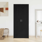 vidaXL Kleiderschrank mit Tür Schwarz Eichen-Optik 80 x 50,5 x 180 cm