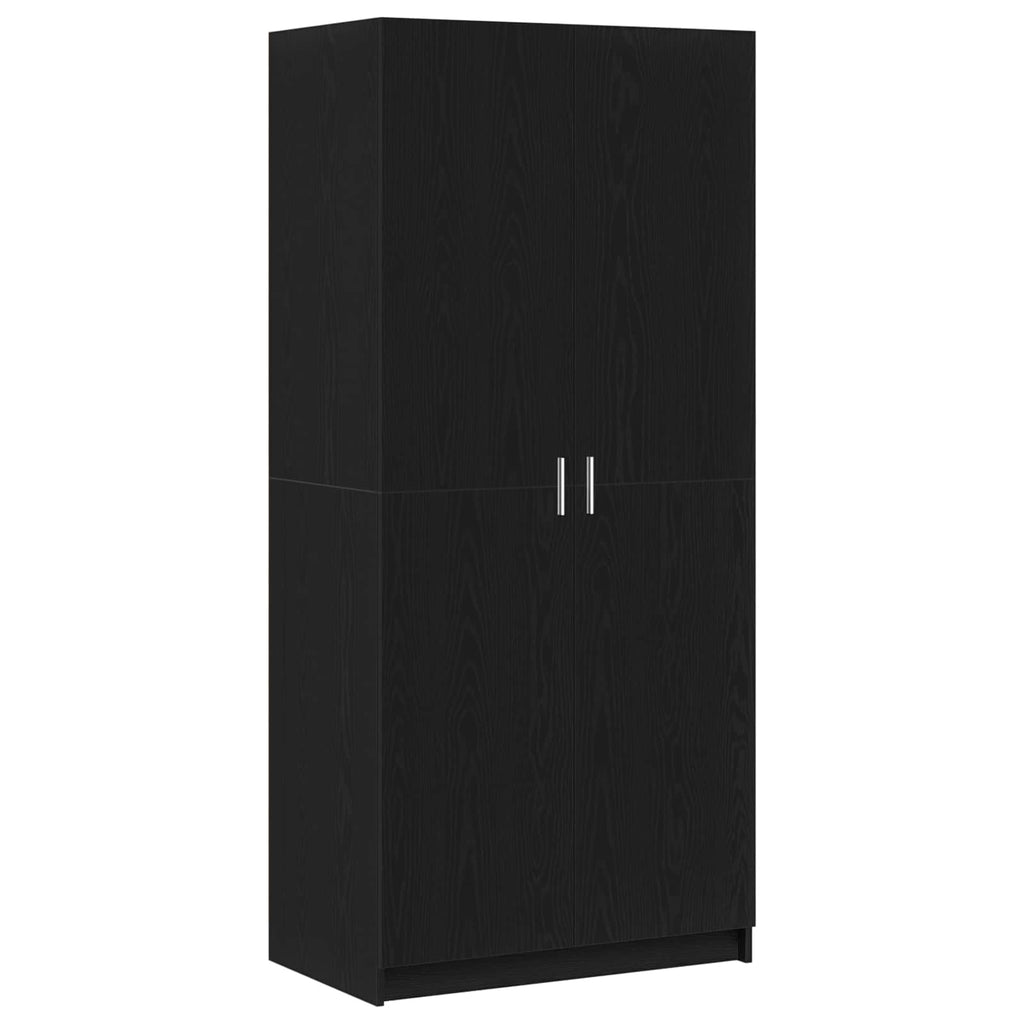vidaXL Kleiderschrank mit Tür Schwarz Eichen-Optik 80 x 50,5 x 180 cm