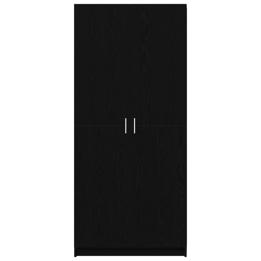 vidaXL Kleiderschrank mit Tür Schwarz Eichen-Optik 80 x 50,5 x 180 cm
