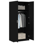 vidaXL Kleiderschrank mit Tür Schwarz Eichen-Optik 80 x 50,5 x 180 cm