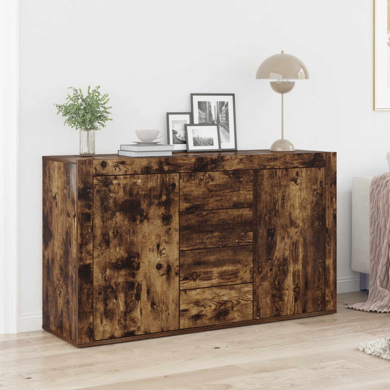 vidaXL Sideboard Geräucherte Eiche 120 x 36 x 69 cm Holzwerkstoff
